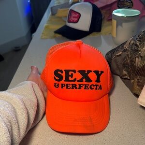 Orange Trucker Hat with Bold Text